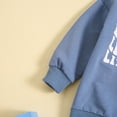 thumbnail image 5 of Quealent Toddler Boys Clothes Baby Boy Outfit Sets Baby Boy Fall Clothes Baby Boy Clothes Fall Winter Outfit Letter Graphic Sweatshirt Pullover Tops + Pants Joggers Set Light Blue,6-12 Months, 5 of 5