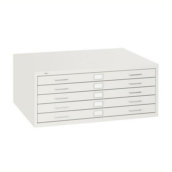 Scranton & Co 5 Drawer Metal Flat Files Cabinet for 24" x 36" Documents in White