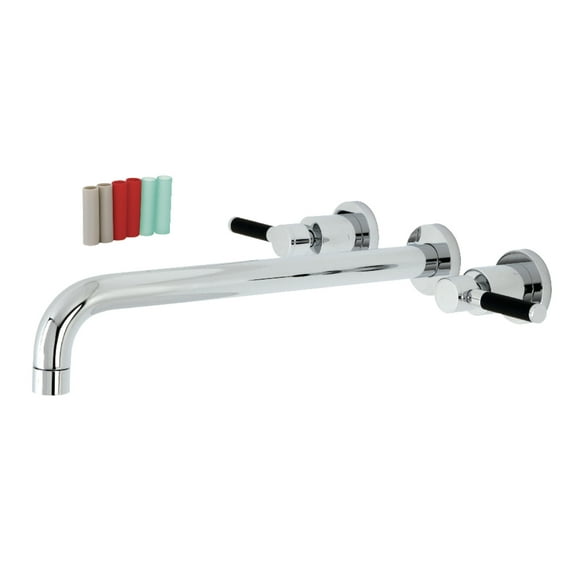 Kingston Brass KS8041DKL Kaiser Two-Handle Wall Mount Roman Tub Faucet, Polished Chrome