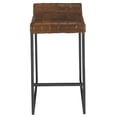 thumbnail image 4 of Home Square Grain Leather Counter Stool in Heritage Bark Brown - Set of 3, 4 of 6