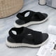 thumbnail image 4 of Sandalias de cuña con punta abierta Sandalias casuales de verano Malla de moda para mujer (36) Negro, 4 of 9
