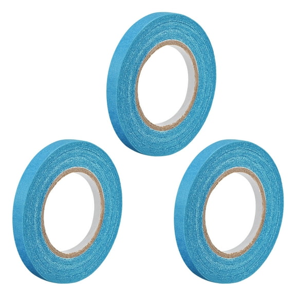 Uxcell 3Pcs 7mm 0.28 inch Wide 20m 21 Yards Masking Tape Painters Tape Rolls Light Blue