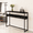 Ebony Black and Ink Black, variant on LEDREM 2-Tier Narrow Console Table, Semi-Open Compartment Entryway Table for Hallway and Living Room, Ebony Black and Ink Black