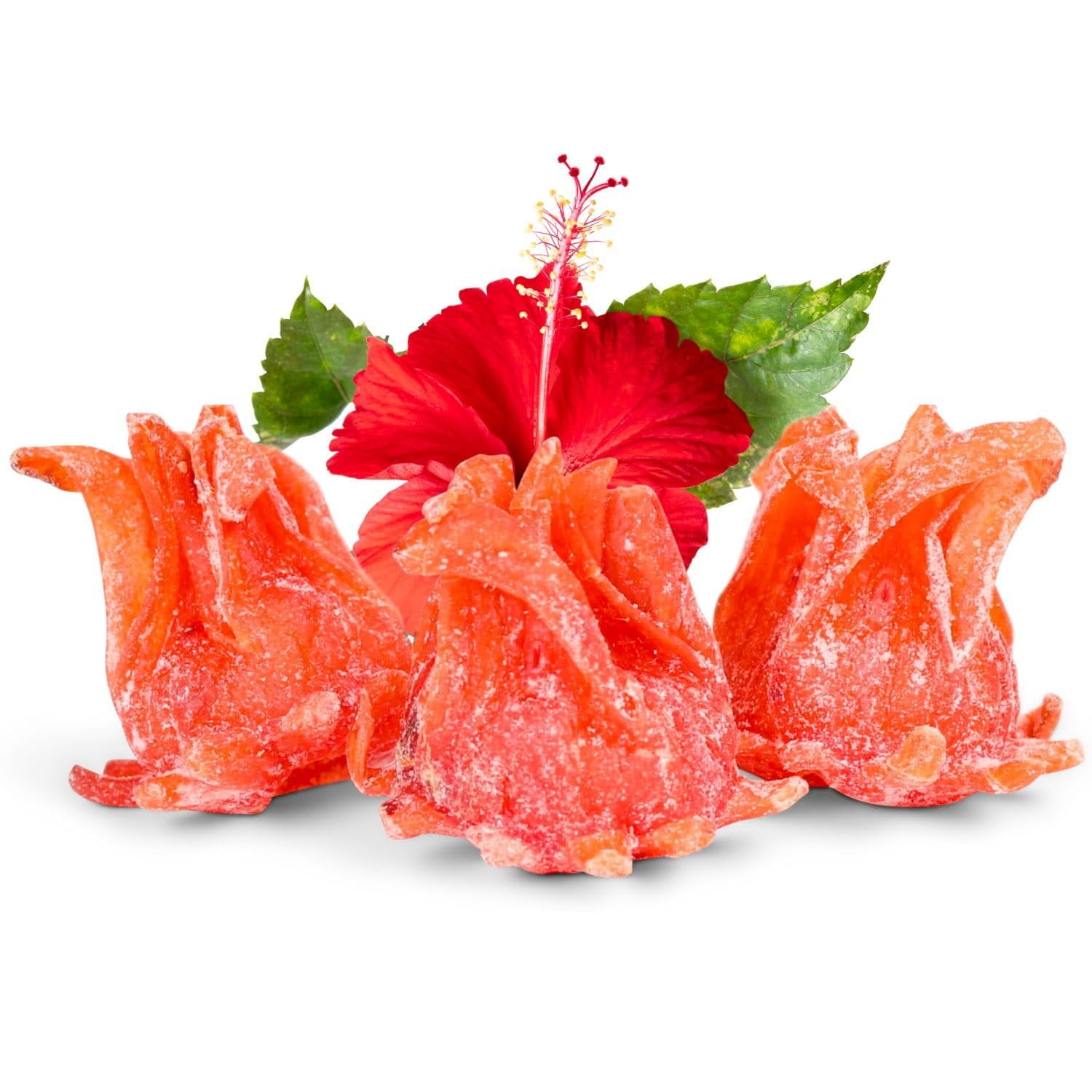 Dried Candied Hibiscus Flowers Edible by Its Delish, 16 OZ Jumbo Container  Sweetened Dried Hibiscus Flower for Tea Cocktail Drinks Garnish Dehydrated Fruit  Edible Roses  Vegan & Kosher