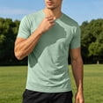 thumbnail image 6 of Ovzne Men's Big & Tall Round Neck Short Sleeve Athletic Basi T-Shirts Breathable Casual Summer Stretchy Activewear Tops S-3XL Multiple Colors, 6 of 10