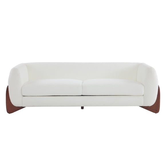 GOWE 82.75Inches Boucle Sherpa Sofa 2 Boxes -Beige Envision the Alpine Collection by Jennifer Taylor Home in your home for an instantly cozy, casual, and comfortable space. This plush, oversized sea