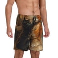 thumbnail image 2 of Pofeuu Cat Fish Dance Vintage Print Men's Soft Woven Elastic Waistband Sleep Pajama Short-3X-Large, 2 of 6