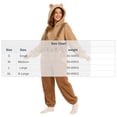 thumbnail image 5 of Women's Bear Onesie Animal Cosplay Pajamas Cute Plush Halloween Costume with Hood Sleepwear Full Body Romper Party Dress Up Funny Homewear Loungewear, 5 of 9