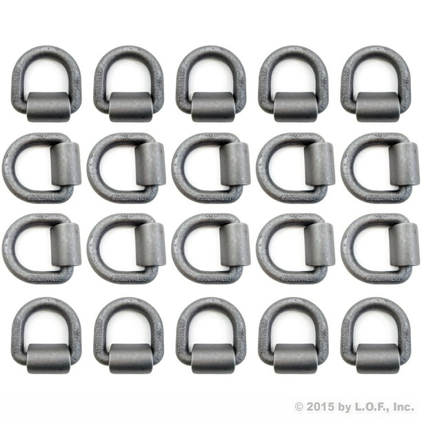 20 Weld on 3/4" D Rings Built Tough for Flatbed Trailers Walmart