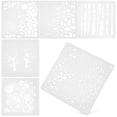 thumbnail image 1 of 6pcs Reusable Painting Stencils for DIY Crafts, Decorative Branches & Bubbles Templates, Lightweight Wall Art Canvas Craft Supplies, 1 of 2
