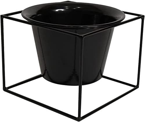 Metal Square 6" Home Garden Flower Plant Holder Removable Pot Stand Black