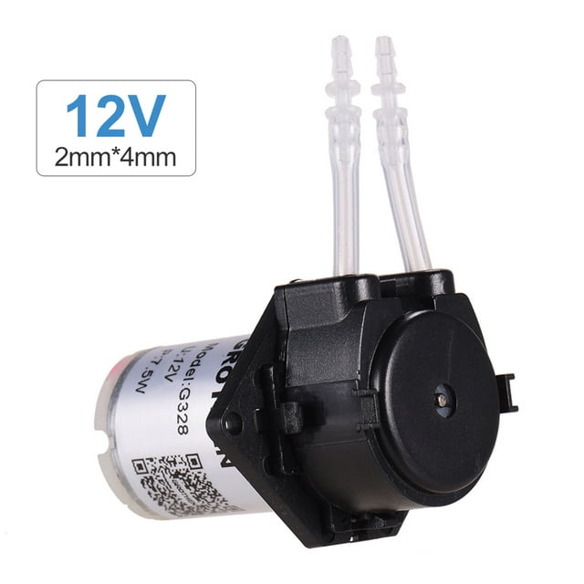GROTHEN DC Dosing Pump Peristaltic Pump Mini Water Liquid Pump Peristaltic Tube Head Self-Priming Function for Aquarium Lab Chemical Analysis Dosing Additives, Flat Panel Style