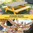 thumbnail image 6 of Independence Day Table Cloths for 5 Foot Rectangle Tables, 4th of July Red Blue Stripes Star Burlap Patio Waterproof Elastic Fitted Tablecloths, Washable Rectangular Table Cover for Camping, 6 of 8