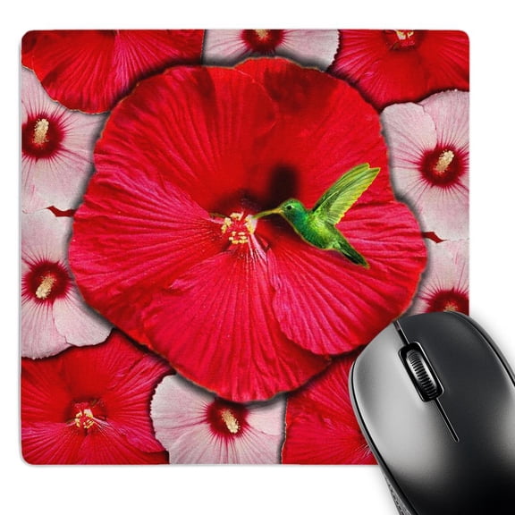 3dRose, Hummingbird and Red Hibiscus, MousePad