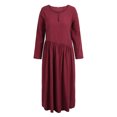 thumbnail image 2 of Gvmfive Women's Casual Long Sleeve Pocket Long Dress Plain Loose Maxi Dress, 2 of 8
