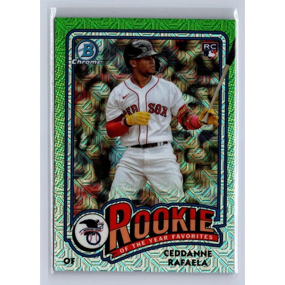 2024 Bowman Chrome Rookie of the Year Favorites Mega Box RC Ceddanne Rafaela #ROY-5 Boston Red Sox MLB Baseball Trading Card