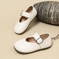 thumbnail image 3 of Girls Mary Jane School Dress Shoes for Little Big Kid Uniform Chunky Heel Closed Round Toe Flats Wedding Formal School Uniform Shoes Beige 26, 3 of 6