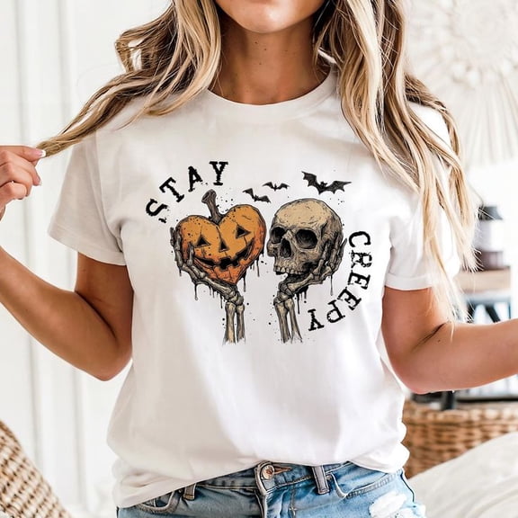 Retro Dripping Heart Halloween, Stay Creepy Unisex T-Shirt, Sizes S-5XL - Gategoo