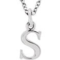thumbnail image 4 of Letter "s" Lowercase Initial 16" Necklace in 14k White Gold, 4 of 4
