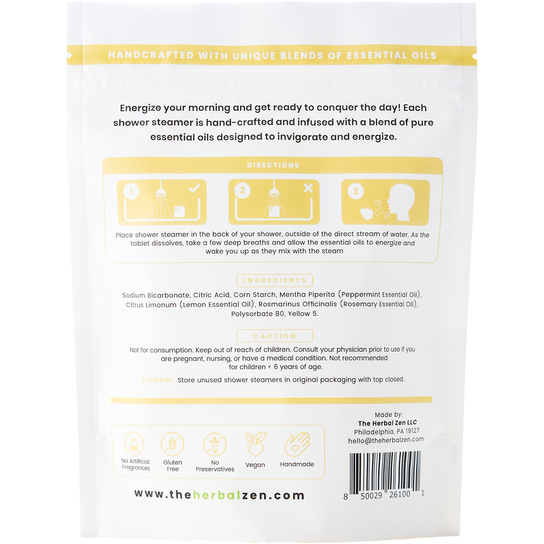 Morning Energy Shower Steamers Aromatherapy For Energy - USA Made Mothers Day Gift for Mom - Peppermint & Lemon Shower Bomb Tablets -Soothing Natural Essential Oils (10 Pack)
