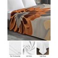 thumbnail image 6 of Burnt Orange Grey Black Flower King Size Flat Sheet, Wrinkleproof & Fadeproof Cooling Flat Bed Sheet Only, Spring Floral Botanical Breathable Soft Bedding Top Sheets 105 x 98 Inches, 6 of 8