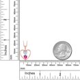 thumbnail image 3 of Gem Stone King 18K Rose Gold Plated Silver White Moissanite Pendant Necklace for Women (0.93 Cttw, Gemstone Birthstone, Heart 5MM and 4MM, with 18 inch Silver Chain), 3 of 3