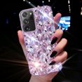 thumbnail image 6 of Samsung Galaxy Note 20 Ultra Case Diamond Case for Women 3D Glitter Sparkle Bling Case Luxury Shiny Crystal Diamond Bumper Clear Gems Cute Protective Girly Case Girls Cover(Purple), 6 of 8