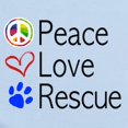thumbnail image 2 of CafePress - Peace Love Rescue Body Suit - Baby Light Bodysuit, Size Newborn - 24 Months, 2 of 4