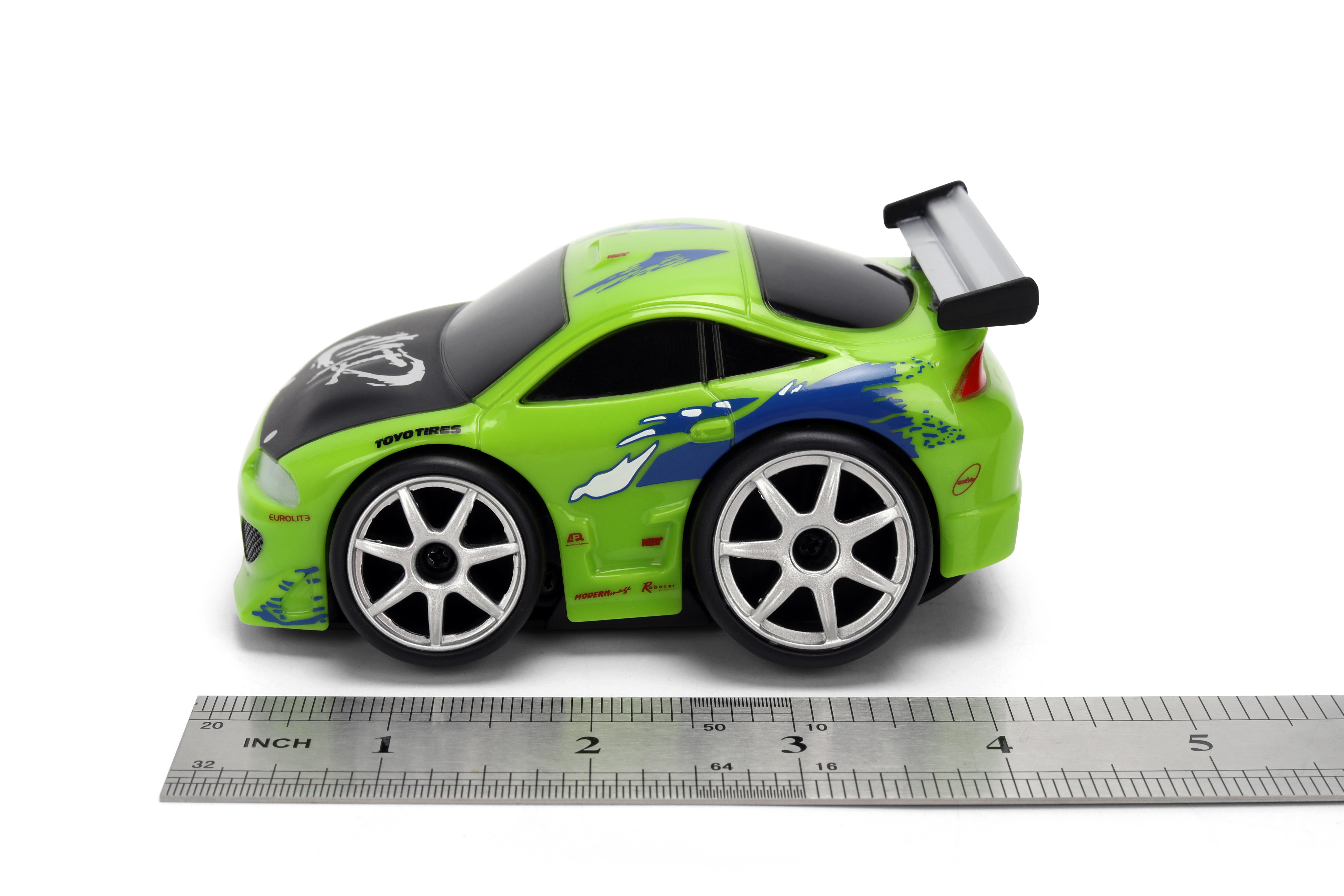 Jada Toys Fast & Furious 1:28 RC Small Blocks 1995 Mitsubishi Eclipse, Chibi-Style Remote Control Car
