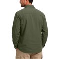 thumbnail image 6 of Men's Dual Chest Pocket Long Sleeve Tactical Cargo Shirts Lightweight Cooling UPF 50 Sun Protection Button Down Lapel Collar Breathable Work Tops, 6 of 8