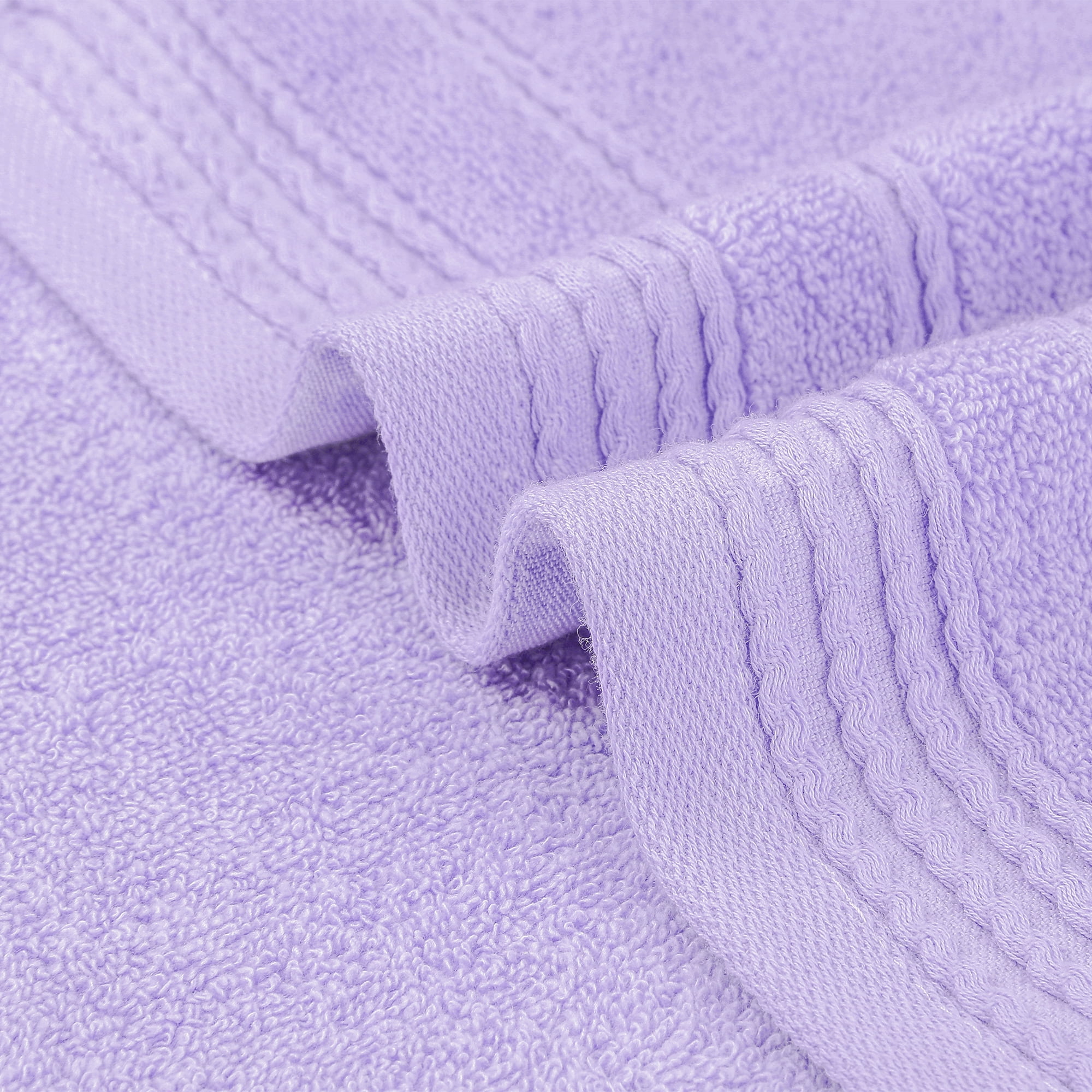Unique Bargains 4 Pcs Striped Quick Drying Non-Linting Hand Towel 14" x 30" Purple/Blue