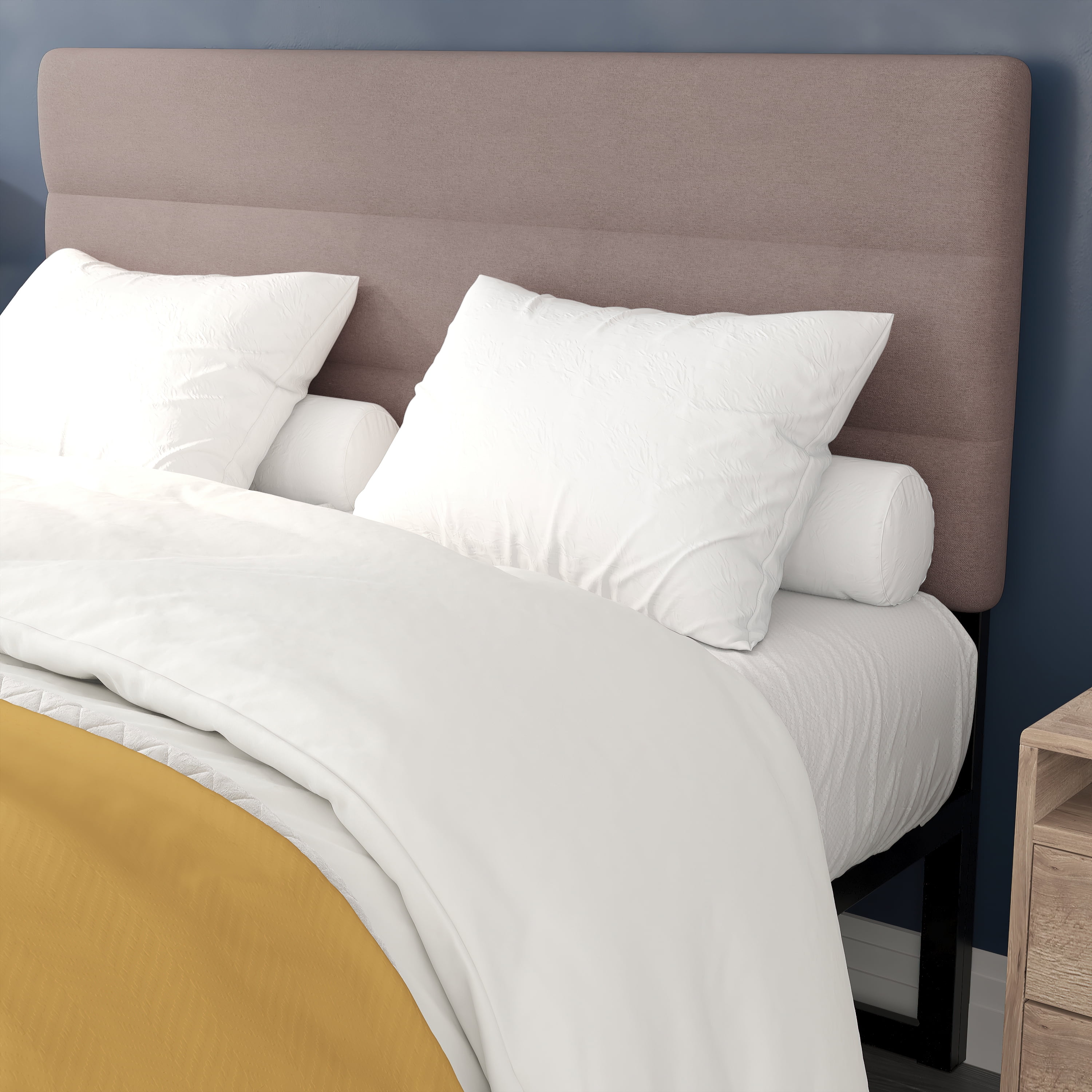 Flash Furniture Paxton Queen Modern Fabric Upholstered Headboard, Taupe