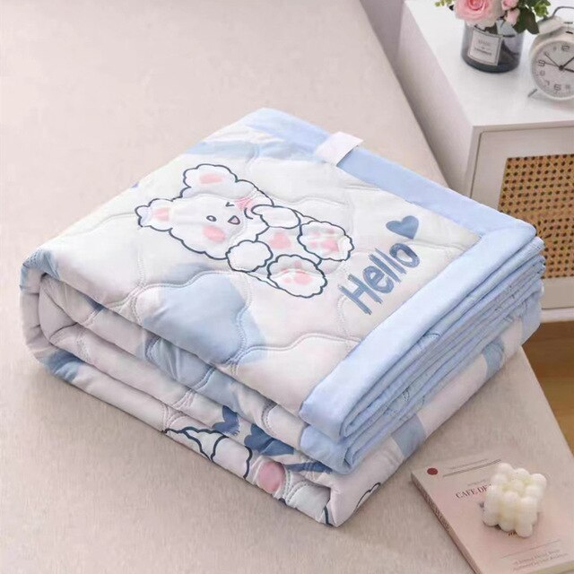 Summer Cotton Quilt Thin Duvet Insert Cool Blankets for Childs Adults