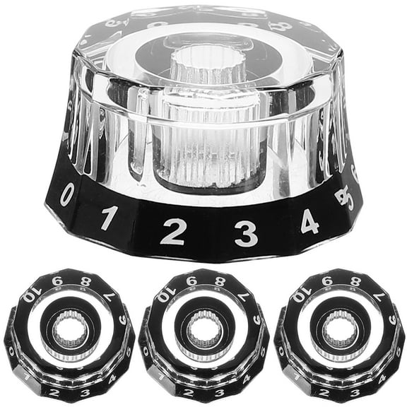 FUTUREORYY 4Pcs Black Acrylic Volume Knobs for Electric and Bass Guitars