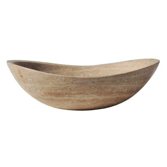 Eden Bath EB-S005BT-H Stone Canoe Sink- Honed Beige Travertine