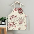 thumbnail image 2 of Linen Pinafore Apron - Butterfly Floral Print, Sleeveless, Waterproof & Stain-Resistant, Soft & Absorbent, for Kitchen, DIY, Painting, Cleaning; Adjustable Neck Strap & Ties, 2 of 6