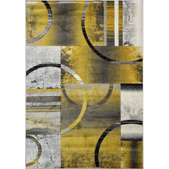 Ladole Rugs European Adonis Vincenza Collection Geometric ElegantSoft Area Rug Carpet in Black Grey, 5x8 (5'3" x 7'6", 160cm x 230cm)