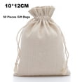 thumbnail image 2 of Regalo de boda Bolsas dulces Bolsas de embalaje de té de algodón Embalaje de joyería Artesanía Embalaje Organizadores de almacenamiento Decoración 10x12cm 50pcs Advancent HA009395-02, 2 of 6