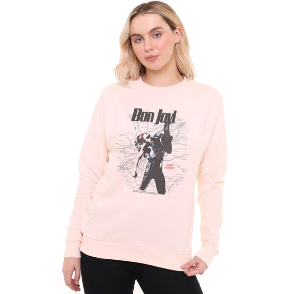 Bon Jovi On Map Women's Crew Sweatshirt