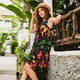 thumbnail image 2 of Easygdp Mexican Flower Traditional1 para Vestido Transpirable de Mujer, Vestido Suelto de Manga Corta con Pliegues y Bolsillos para el Verano, 2 of 7