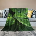thumbnail image 2 of Creowell Green Leaf Blanket Flannel Plant Throw Blankets Soft Plush Giant Leaf Blanket Leaves Design for Bed Couch and Sofa Leaf Blanket Leaf Design Plant Lovers White, 2 of 6