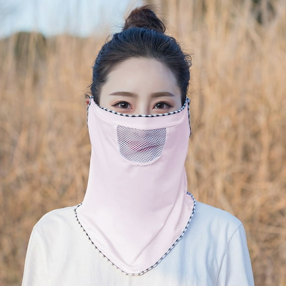 MSJUHEG Neck Gaiter Women,Loops Face Mask,Bandana Face Mask,Motorcycle Face Mask,Cloth Face Mask,Sunshade Kini Breathable Protective Scarf Beige One Size