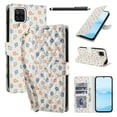 thumbnail image 1 of Wallet Case for Samsung Galaxy A12 , PU Leather Phone Cover Kickstand RFID Blocking Flip Case Card Slots Wrist Strap Relief Engraved Pattern Magnetic With Stylus Pen, Colorful Flower, 1 of 10