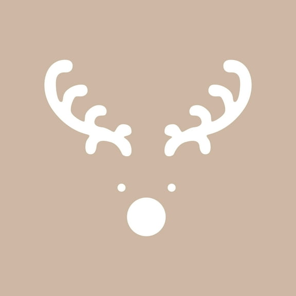 Vinyl Wall Art Decal - Reindeer Face - 20" x 23" - Christmas Seasonal Holiday Decoration Sticker - Indoor Outdoor Window Home Living Room Bedroom Apartment Office Door Decor