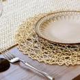 thumbnail image 4 of Paper Braided Round Placemats Natural Non-Slip Heat Resistant Table Mats for Dining Tables Farmhouse Woven Indoor & Outdoor Place mats for Thanksgiving., 4 of 7