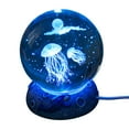 thumbnail image 3 of Jellyfish Lamp Crystal Ball Lamp Crystal Ball Light Crystal Jellyfish and Moon Ball Figurine Space Light Base Keepsakes for Marine Organism Lover Crystal Ball Night Light Luminous Resin Crafts Decor, 3 of 5