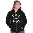 thumbnail image 5 of Classy and Sassy Strong Gym Workout Zip Hoodie Sweatshirt Women Brisco Brands S, 5 of 6