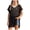 Black, variant on mgoYE Big Girl's V Neck Crochet Short Sleeve Beach Dress Summer Swimsuit Bikini Cover Up(Pink,10-12 Years)