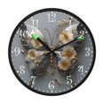 thumbnail image 2 of Voice Activated Clock with Glow Light 12 Inch Large Silent Wall Clock Battery Operated for Home Decor Silver and Black Butterfly, 2 of 8