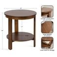thumbnail image 6 of Kate and Laurel Foxford Tiered Round Side Table, 22 x 22 x 24, Walnut Brown, Transitional Two-Tier Circle Nightstand Table with Storage and Resilient Wood Construction for Bedroom Decor, 6 of 11
